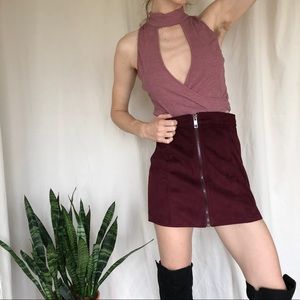 mauve keyhole crop top